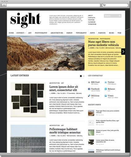 sighttheme - Sight wordpress简洁黑白杂志主题，Sight wordpress cms主题。