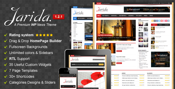99bbb Jarida Responsive WordPress News Magazine Blog - Jarida wordpress主题汉化版，Jarida新闻杂志博客WordPress主题中文版发布。